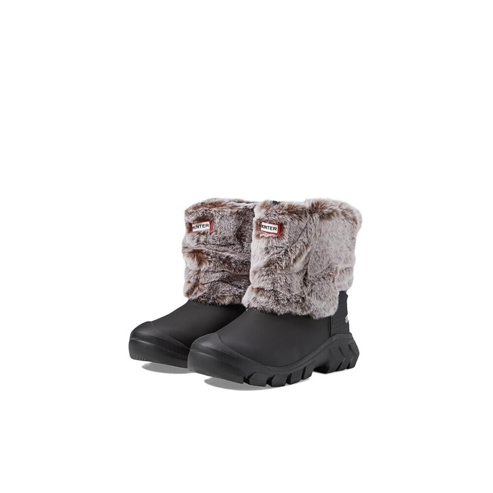Hunter Intrepid JFT6100RBF-BNR Youth 4 Black Faux Fur Lined Snow Boots JOBB2038